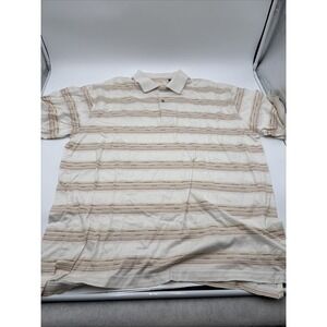 Ben Hogan Polo Shirt Mens Size Large Monterey Peninsula Golf Club Striped White